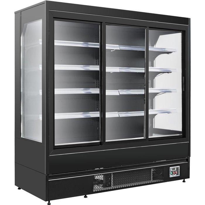 Wall Cabinet Multi Deck Refrigerator 3 Sliding Door Black 1940x800x2000mm |  BLF2080G