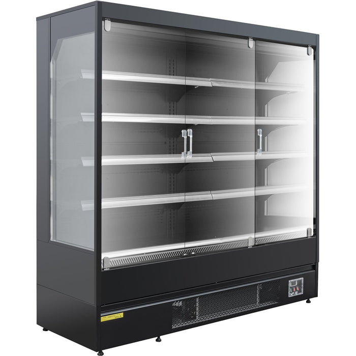 Wall Cabinet Multi Deck Refrigerator 3 Glass Door Black 1940x800x2000mm |  BLF2080GA