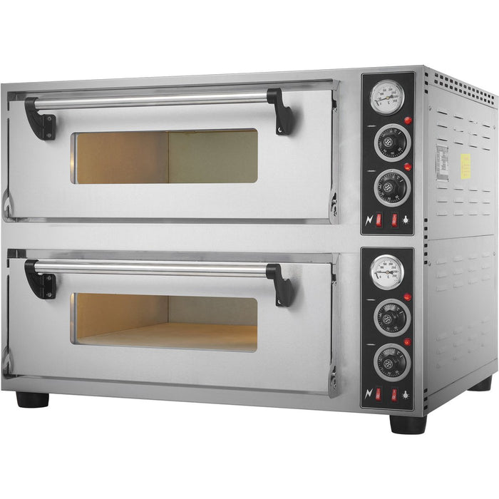 Commercial Pizza oven Electric 2 chambers 500x500mm 350°C Mechanical controls 8.4kW 380V |  BSD202500500