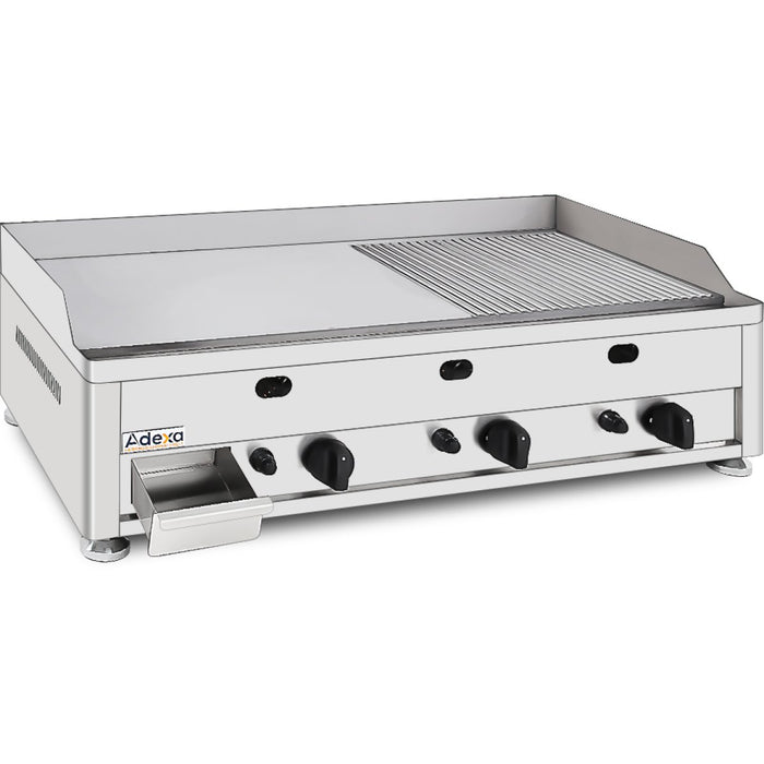 Commercial Gas Griddle Smooth/Ribbed plate 3 zones 9kW Countertop |  GGN10002
