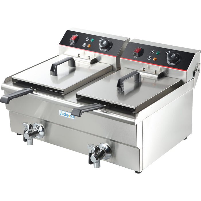 Commercial Fryer Double Electric 2x13 litre 10kW Countertop |  HEF132V