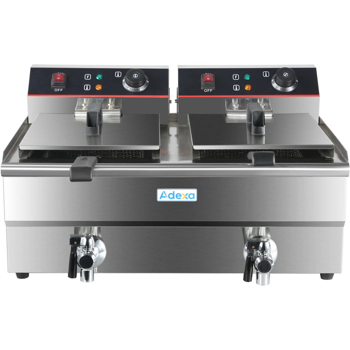 Commercial Fryer Double Electric 2x13 litre 10kW Countertop |  HEF132V