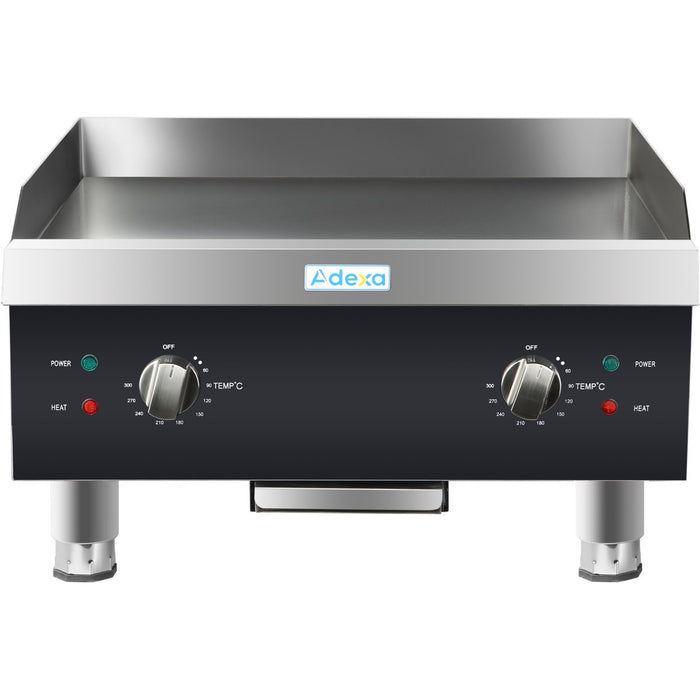 Commercial Griddle Smooth 610x620x360mm 8kW Electric |  HEG824