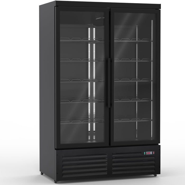 Commercial Display Freezer with Double Glass door 930 litres Black |  KXD1253BLACK