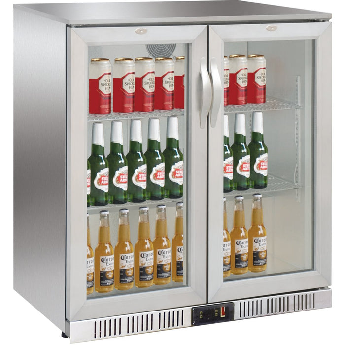 Back bar cooler 2 hinged doors 220 litres Stainless steel |  SSBC02PP