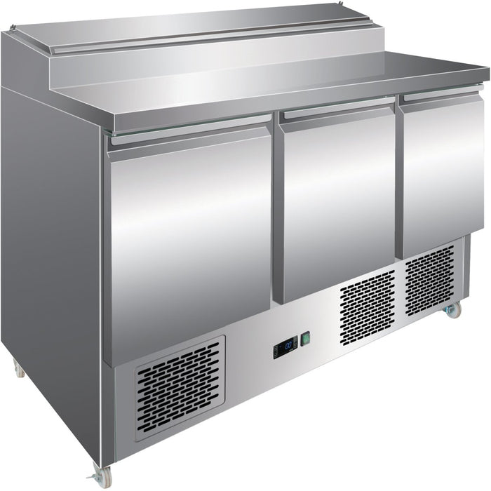 B GRADE Refrigerated Prep Table 3 doors Sandwich top 8xGN1/6 |  P33 B GRADE