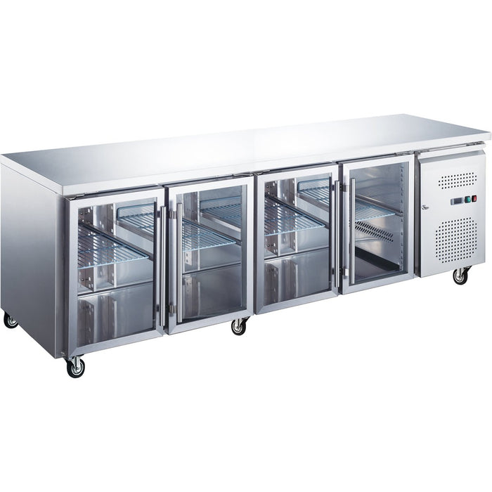 Commercial Refrigerated Counter 4 glass doors Depth 700mm |  RG41VGLASS