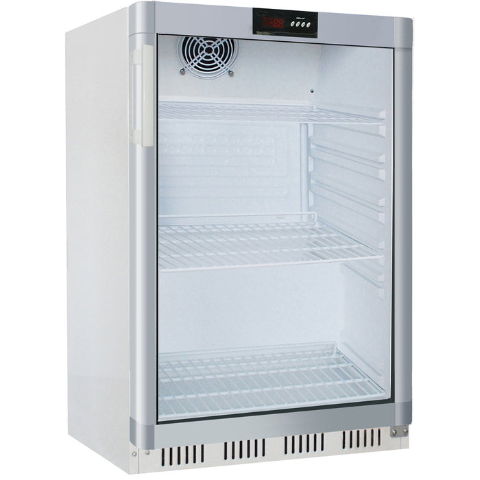 Commercial Refrigerator Undercounter 130 litres White Single glass door |  WR200G