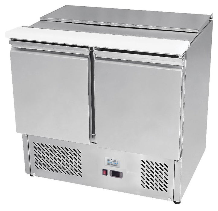 Ice-A-Cool ICE3800GR 2 Door Refrigerated Saladette Prep Counter 300 Litres