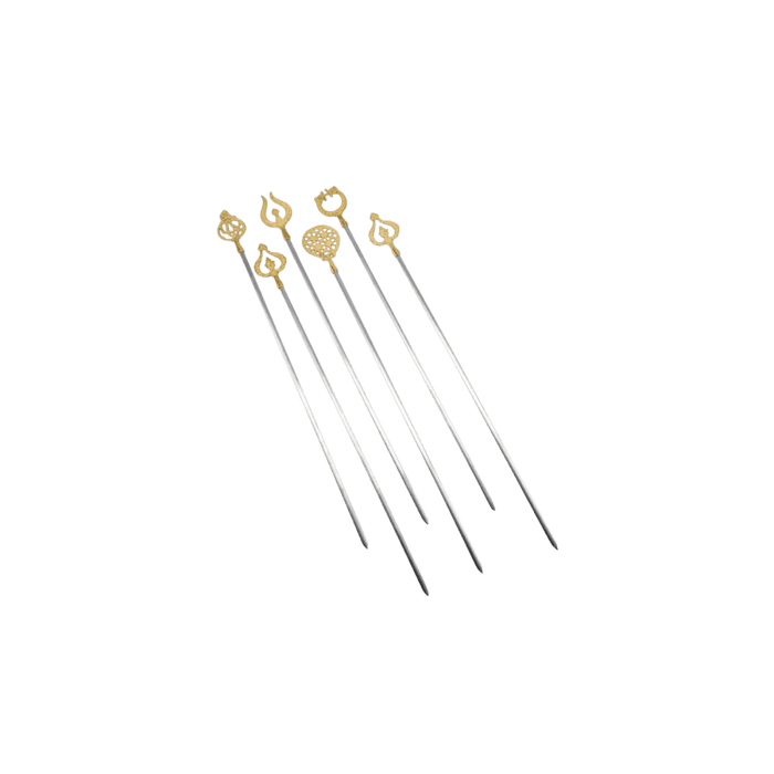 Kebab Shish-Skewer | Fancy (Motif) | Stainless Steel | 0.5 cm x 45 cm | Pack Of 10