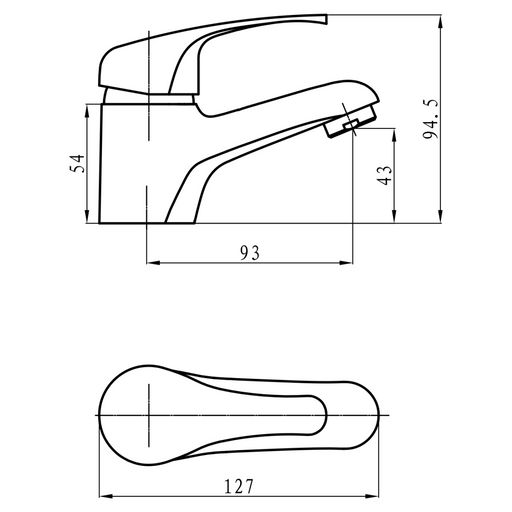 Basin Mixer Tap Single lever Chrome |  10128000 Makfry