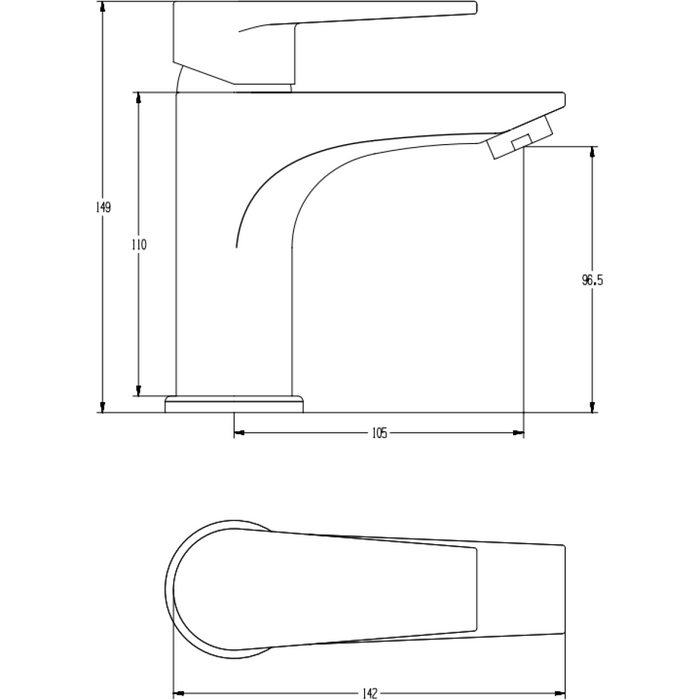 Basin Mixer Tap Single Lever Chrome |  10325000 Makfry