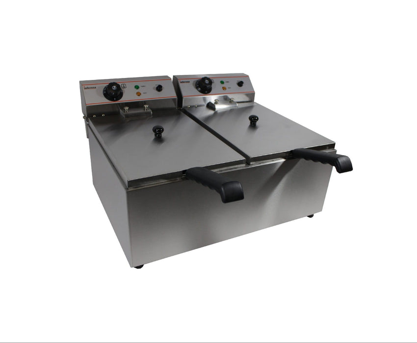 Infernus Countertop Electric Twin Tank Fryer – 2 x 10L