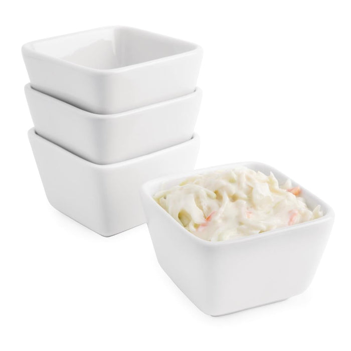 Olympia Whiteware Tall Square Mini Dishes 75mm (12 Pack) Olympia