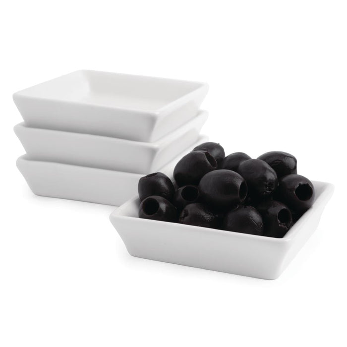 Olympia Flat Square Miniature Dishes 80mm (12 Pack) Olympia