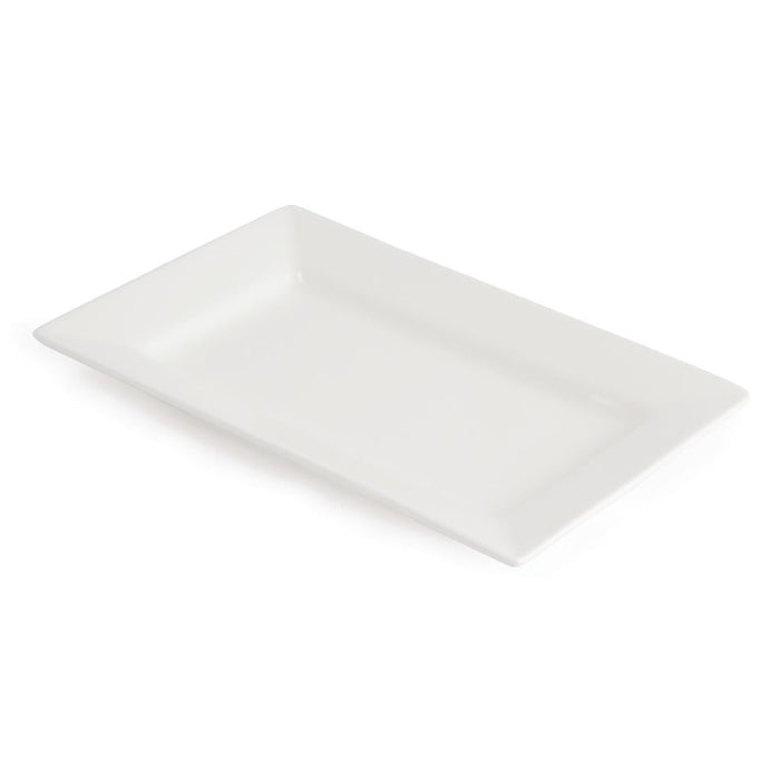 Olympia Lumina Wide Rim Rectangular Plates White 257x 155mm (4 pack) Olympia