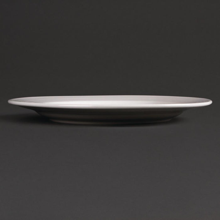 Olympia Linear Wide Rimmed Plates White 310mm (6 Pack) Olympia