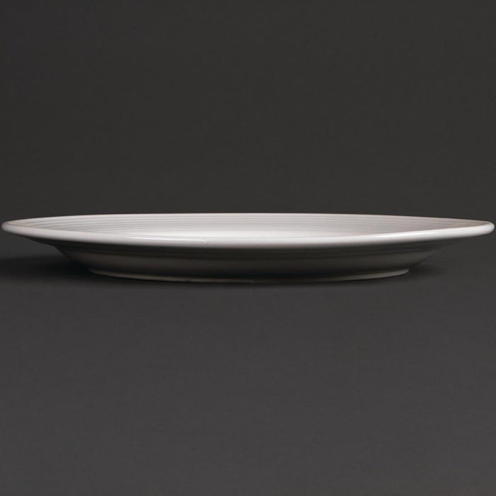 Olympia Linear Wide Rimmed Plates White 250mm (12 Pack) Olympia