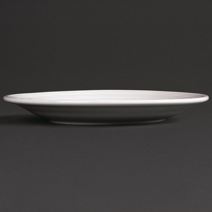 Olympia Linear Wide Rimmed Plates White 165mm (12 Pack) Olympia