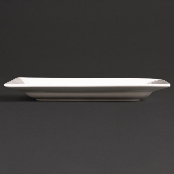 Olympia Lumina Wide Rim Rectangular Plates White 200x 130mm (6 pack) Olympia