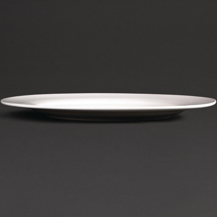 Olympia Lumina Wide Rim Round Plates White 270mm (4 pack) Olympia