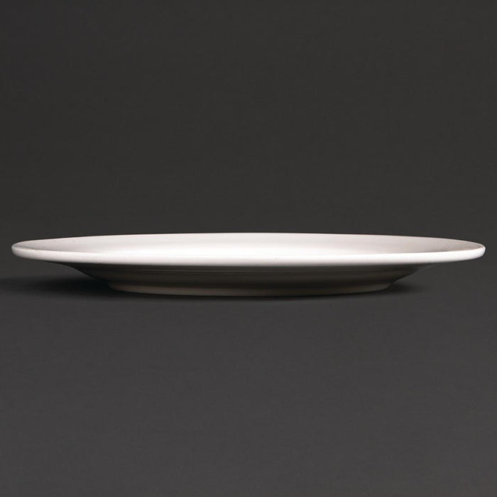 Olympia Lumina Wide Rim Round Plates White 200mm (6 pack) Olympia