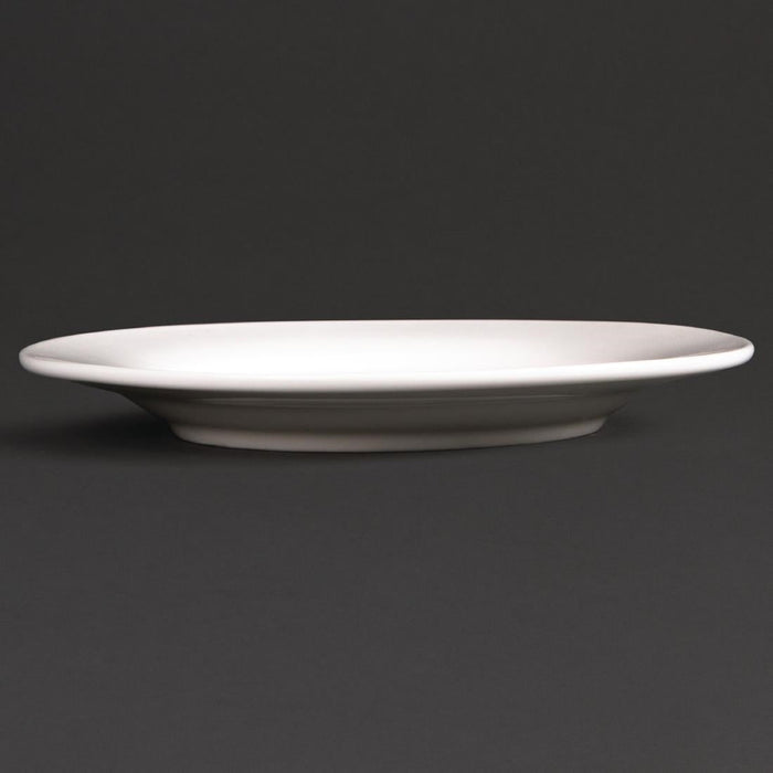 Olympia Lumina Wide Rim Round Plates White 150mm (6 pack) Olympia