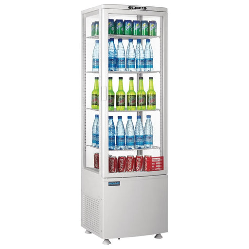 Polar C-Series Energy Efficient Curved Door Display Fridge White 235Ltr Polar