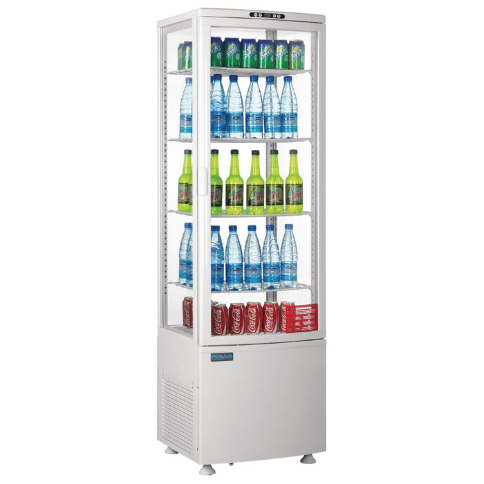 Polar C-Series Energy Efficient Curved Door Display Fridge White 235Ltr Polar