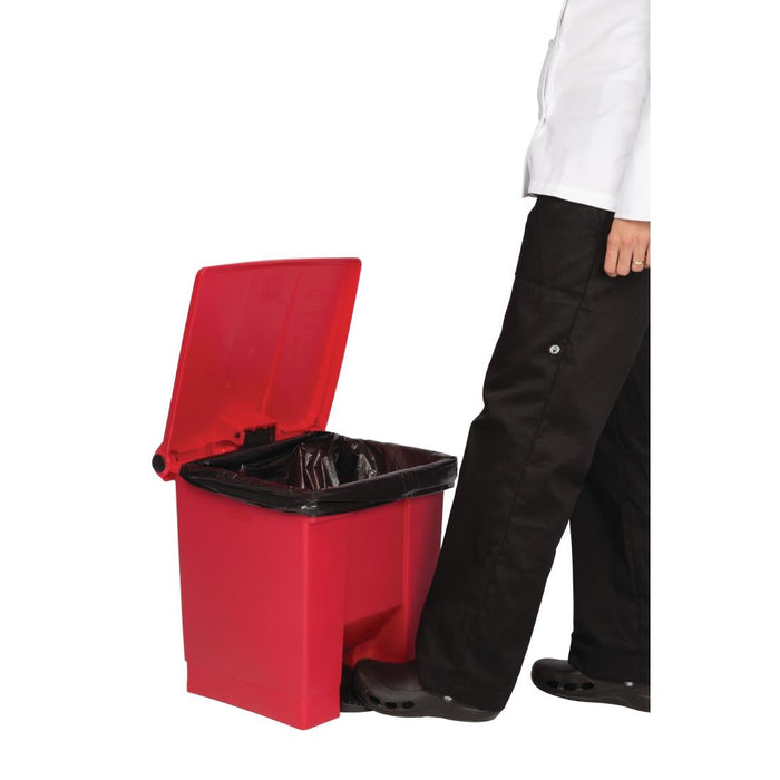 Rubbermaid Step-On Pedal Bin Red 30.5Ltr Slim Jim