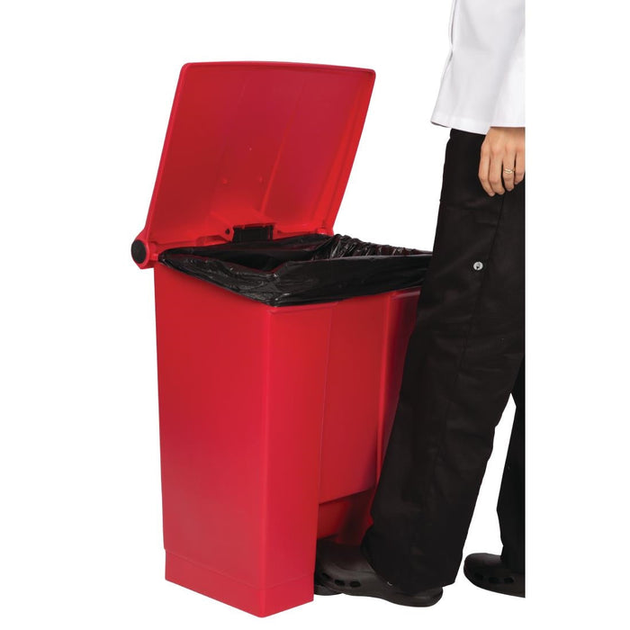Rubbermaid Step-On Pedal Bin Red 68Ltr Slim Jim