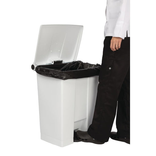 Rubbermaid Step-On Pedal Bin White 68Ltr Slim Jim