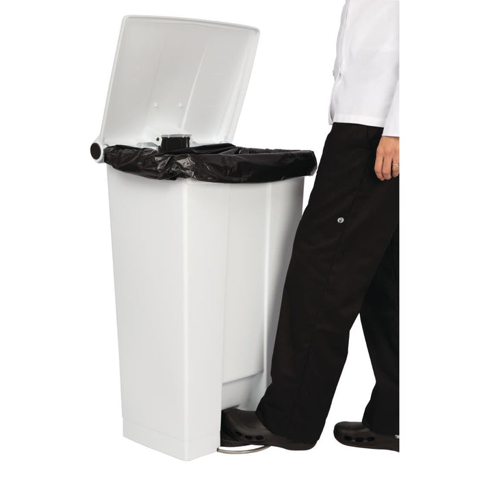Rubbermaid Step-On Pedal Bin White 87Ltr Slim Jim