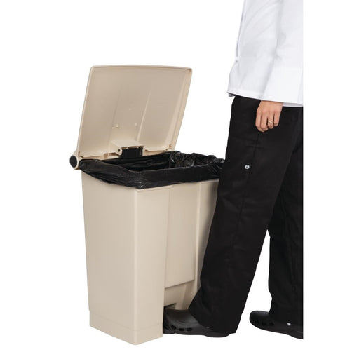 Rubbermaid Step-On Pedal Bin Beige 68Ltr Slim Jim