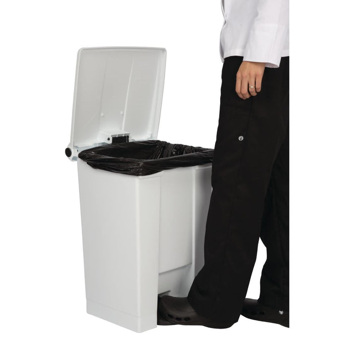 Rubbermaid Step-On Pedal Bin White 45.5Ltr Slim Jim
