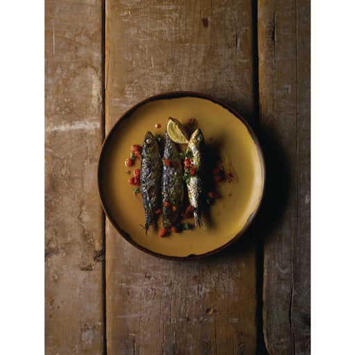 Dudson Harvest Deep Coupe Plates Mustard 255mm (12 Pack) Churchill