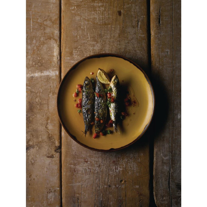 Dudson Harvest Deep Coupe Plates Mustard 255mm (12 Pack) Churchill