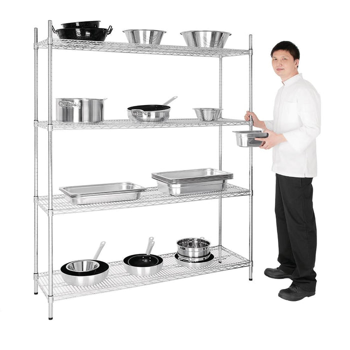 Vogue 4 Tier Wire Shelving Kit 1525x460mm Vogue