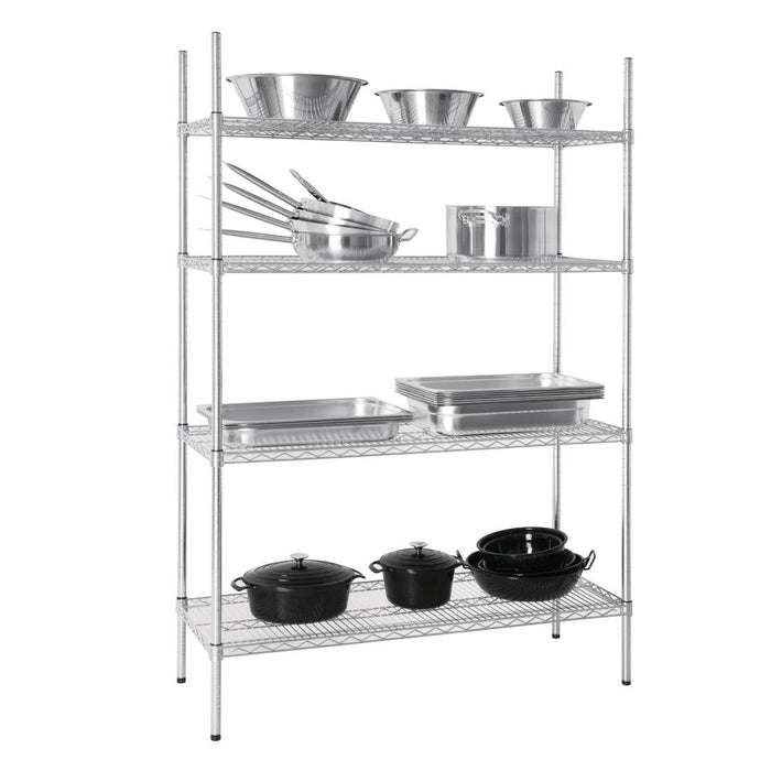 Vogue 4 Tier Wire Shelving Kit 1220x460mm Vogue