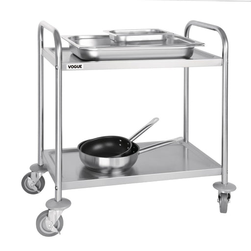 Vogue Stainless Steel 2 Tier Clearing Trolley Small Vogue