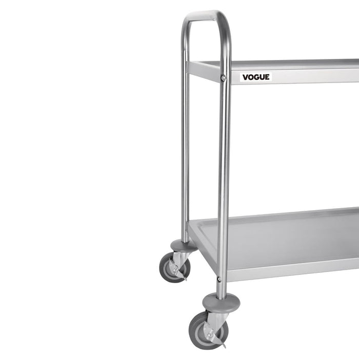 Vogue Stainless Steel 2 Tier Clearing Trolley Small Vogue