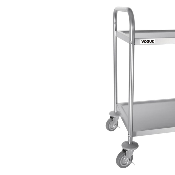 Vogue Stainless Steel 2 Tier Clearing Trolley Medium Vogue