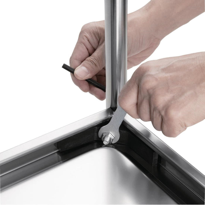 Vogue Stainless Steel 2 Tier Clearing Trolley Medium Vogue