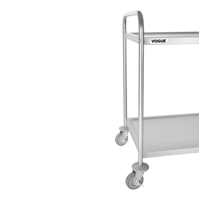 Vogue Stainless Steel 2 Tier Clearing Trolley Large Vogue