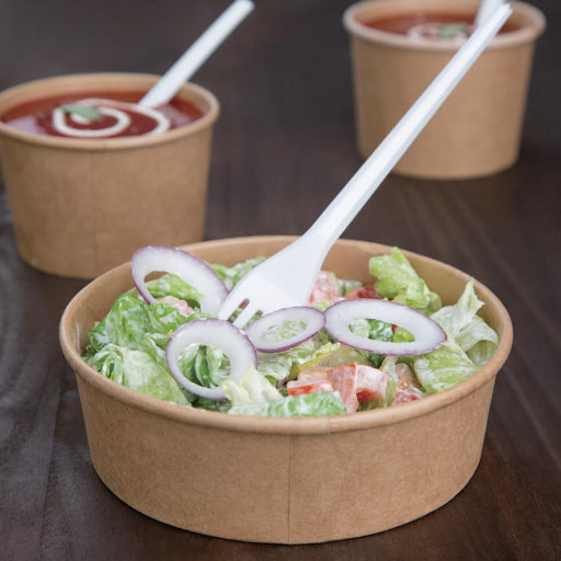 Fiesta Compostable Round Kraft Salad Bowls 500ml / 18oz (300 Pack) Fiesta Compostable