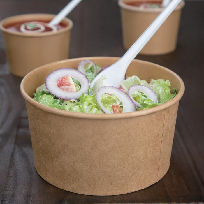 Fiesta Compostable Round Kraft Salad Bowls 1000ml / 35oz (300 Pack) Fiesta Compostable