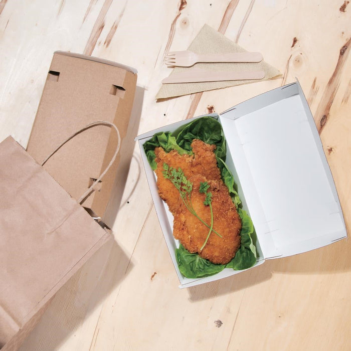 Fiesta Compostable Kraft Food Boxes Large 204mm (100 Pack) Fiesta Compostable
