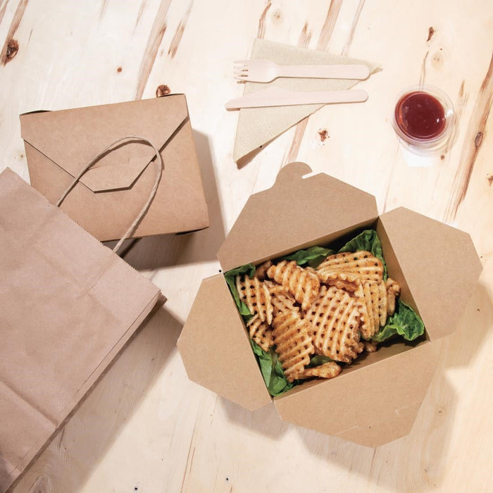 Fiesta Compostable Paperboard Food Cartons 1200ml / 42oz (200 Pack) Fiesta Compostable
