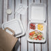Fiesta Compostable Bagasse Hinged 3-Compartment Food Containers 201mm (200 Pack) Fiesta Compostable