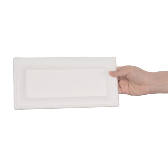 Fiesta Compostable Bagasse Rectangular Plates 258mm (50 Pack) Fiesta Compostable